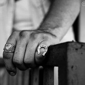 Men's Sterling Silver Horseshoe Ring
